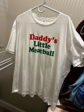 White “Daddy's Little Meatball' Graphic Tee size 2XL